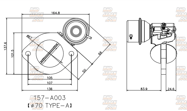 APEXi Active Exhaust Control Valve ECV - 70mm Type A - RHDJapan